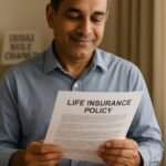 Indian man reading updated life insurance policy with IRDAI surrender rules — financial relief and clarity for policyholders.
