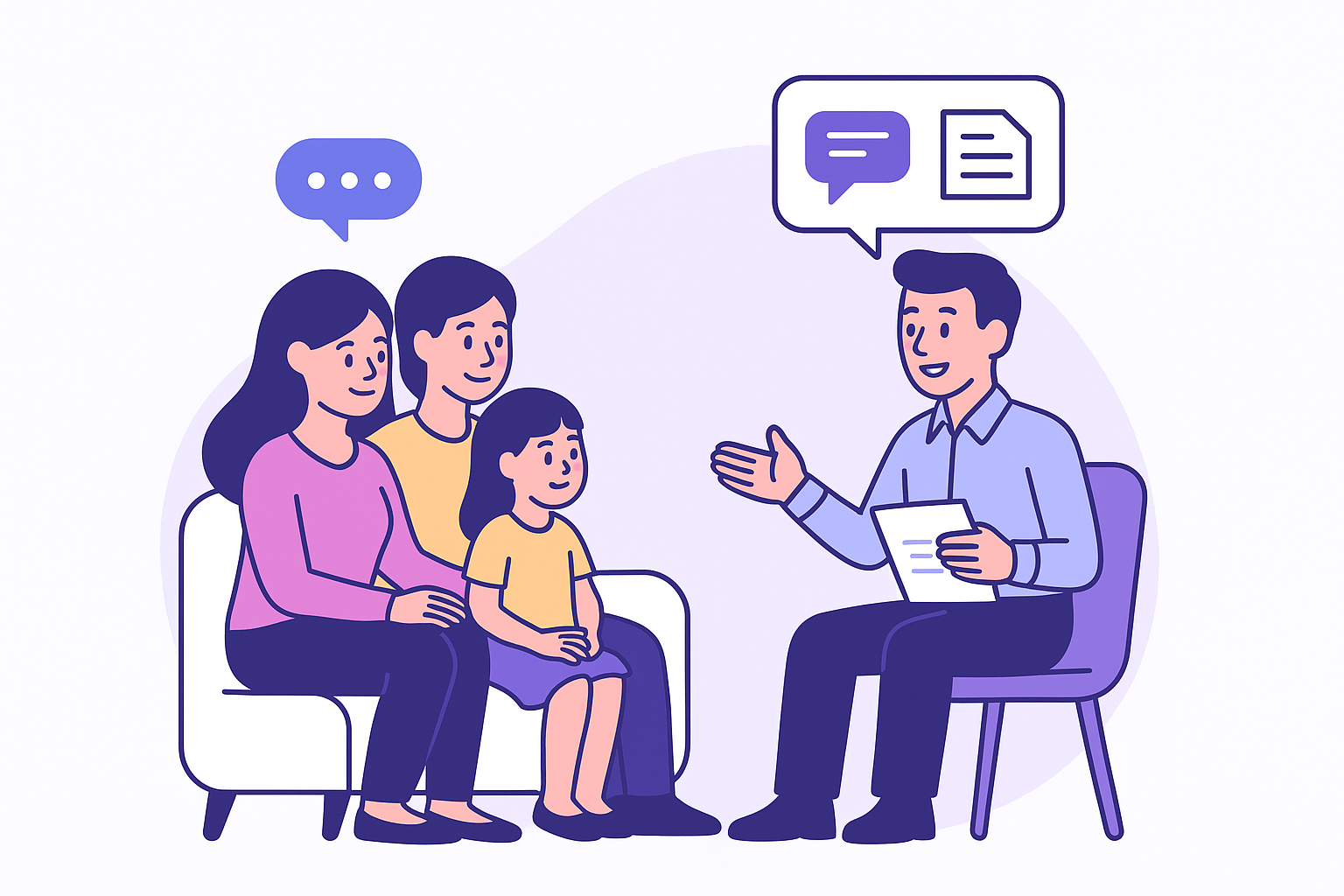 Agent helping family