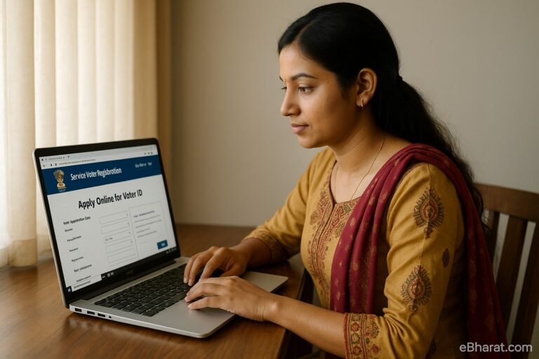 "Woman applying for Voter ID online in Bihar"