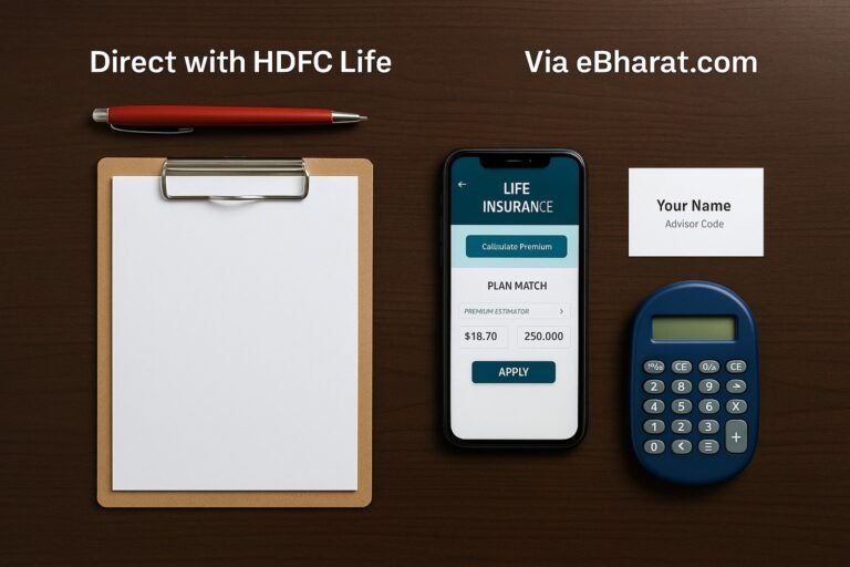 Comparison of becoming an HDFC Life agent directly vs. via eBharat.com General Agency