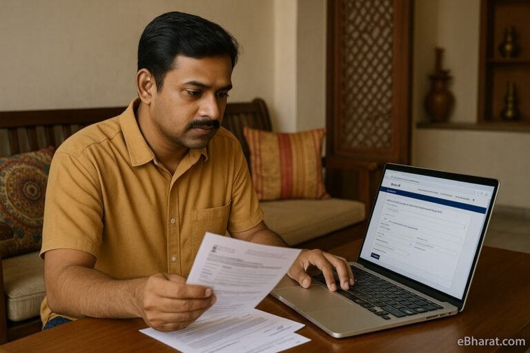Man updating voter ID address online in Gujarat"