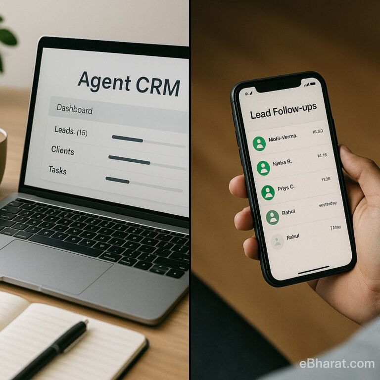 Daily work routine of insurance agent with CRM and WhatsApp