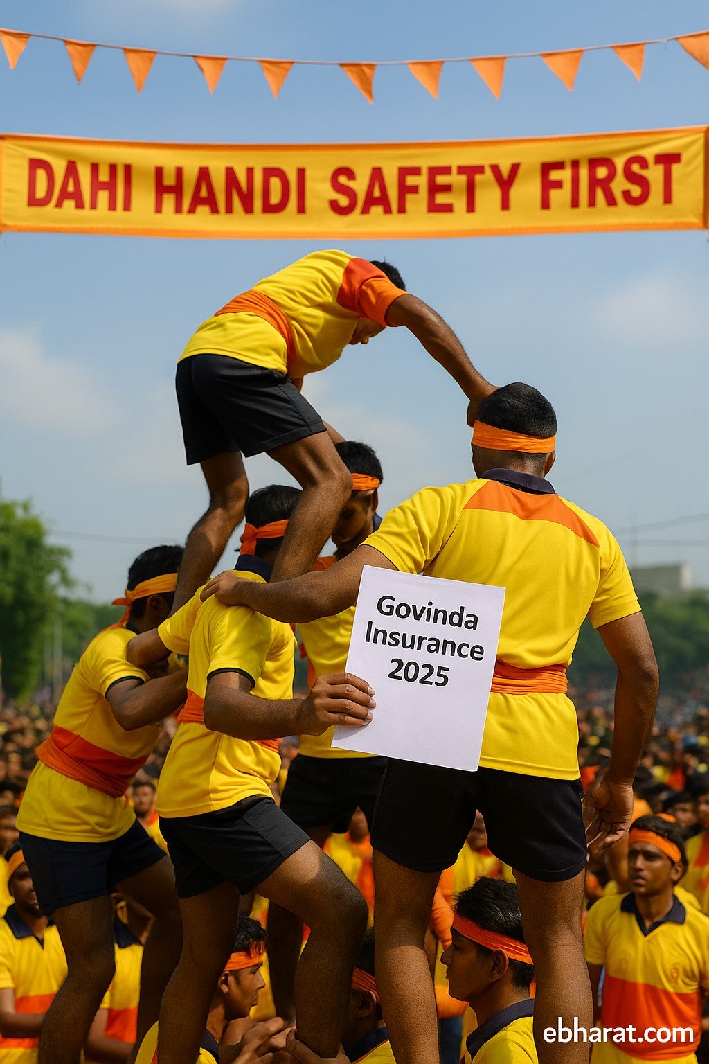 Govindas insured by Maharashtra government during Dahi Handi 2025 for accident safety and festival risk coverage.