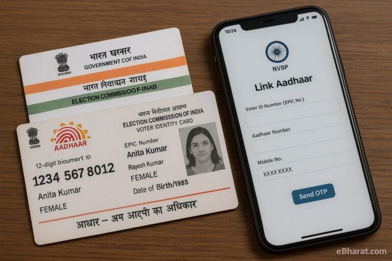 Aadhaar and Voter ID linking online in India