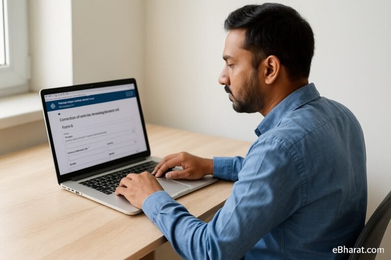 Man updating voter ID online in Uttar Pradesh