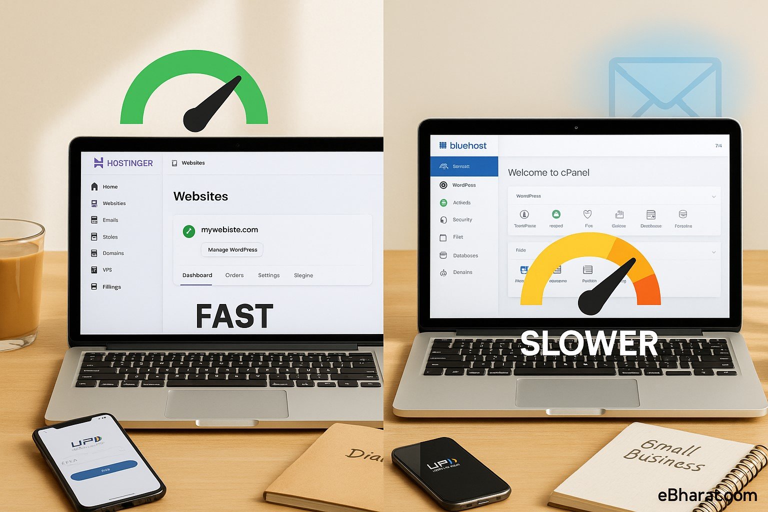 “Bluehost vs Hostinger India 2025 – Hosting speed, pricing, and support comparison”