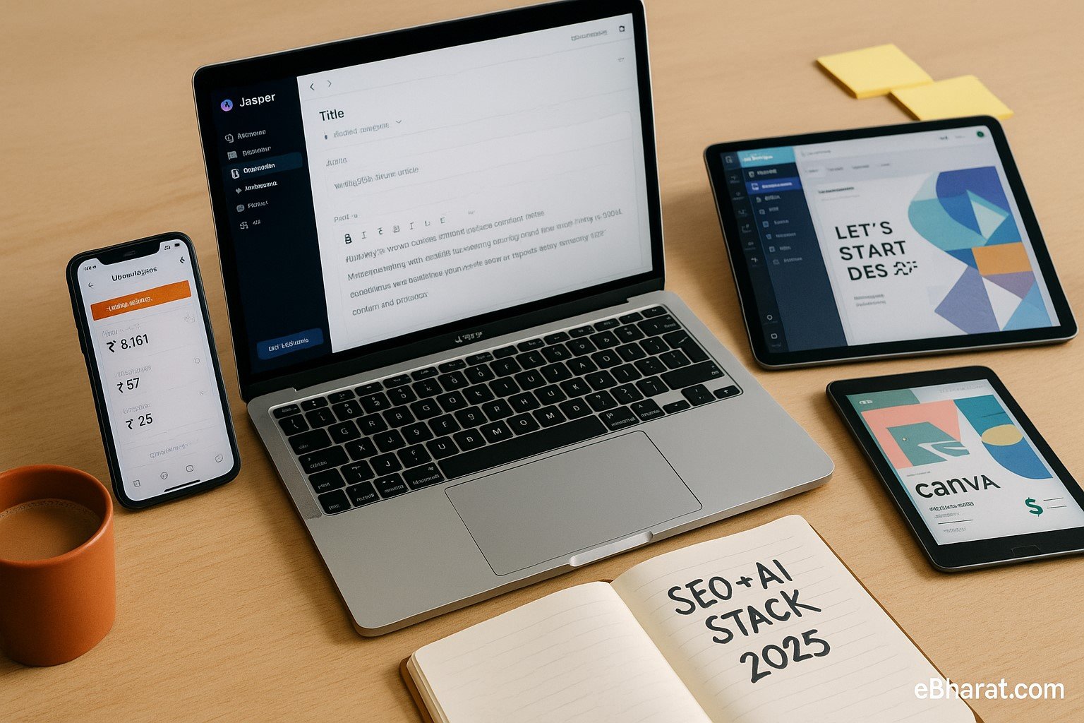 Best AI writing and SEO tools India 2025 – Jasper, Ubersuggest, SEMrush, Canva AI”