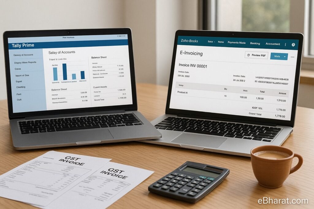 Tally vs Zoho Books for Indian SMEs: Features, E-Invoicing & GST