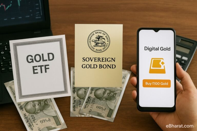 Gold ETF vs SGB vs Digital Gold comparison in India.