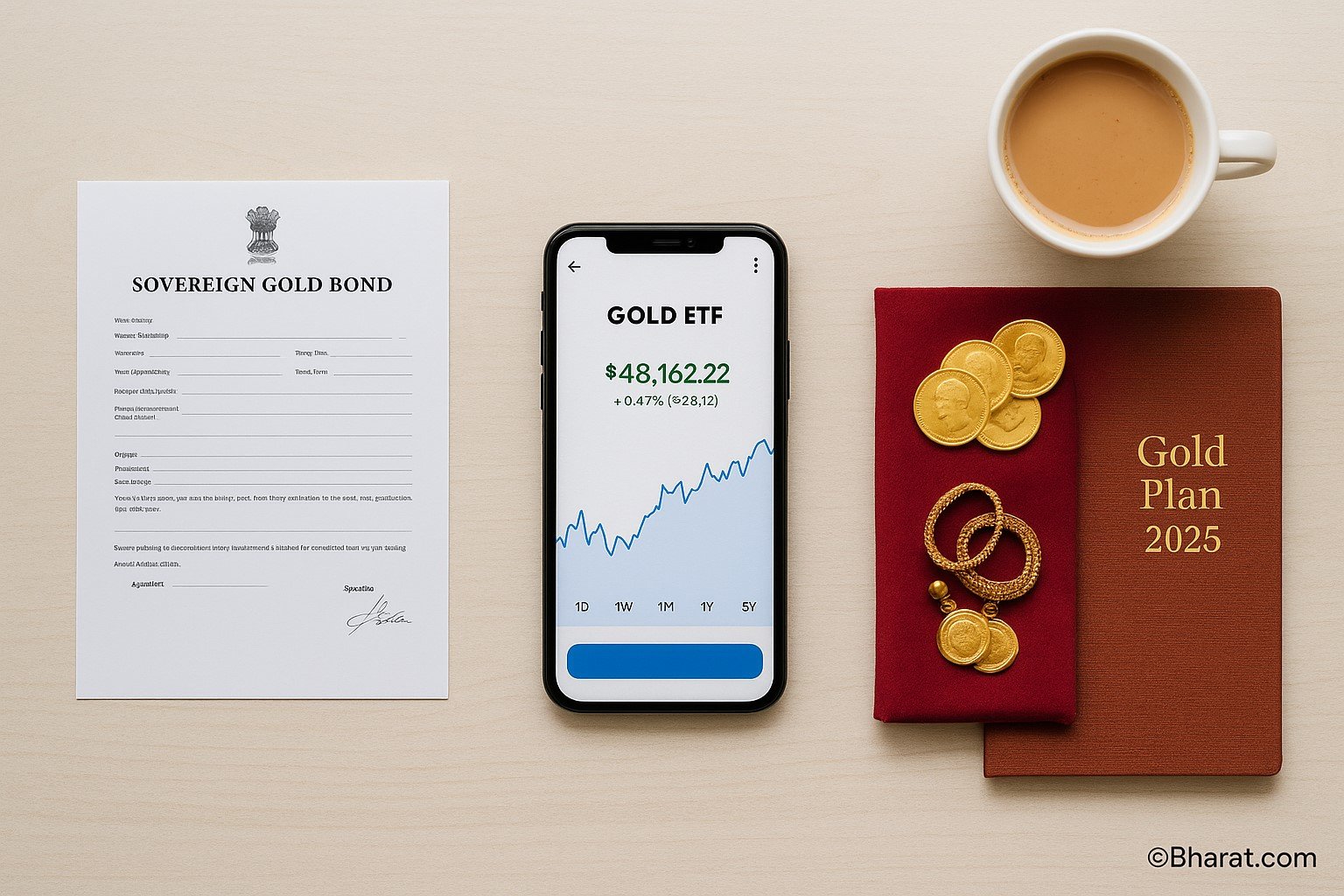 “SGB vs Gold ETF vs Physical Gold in India 2025 – comparison guide”