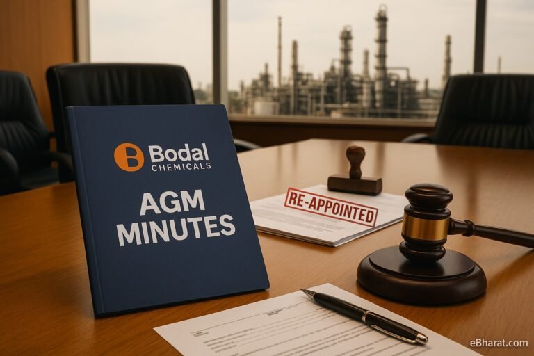 Bodal Chemicals Files 39th AGM Minutes, Re-appoints Suresh J. Patel as CMD, Clears Board Items